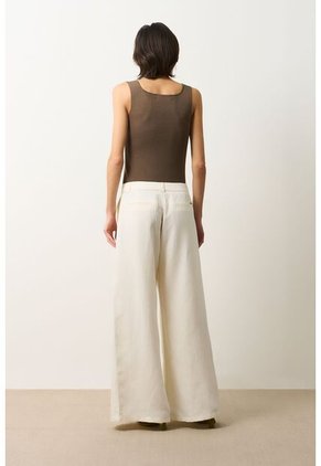 Pantalón Loa Palazzo Tiro Alto Para Mujer Pantalón Loa Palazzo Tiro Alto Para Mujer Crema 12 VÉLEZ