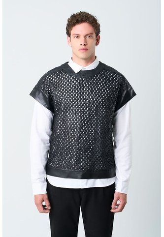 Camisilla Orion De Cuero Para Hombre Tejida Camisilla Orion De Cuero Para Hombre Tejida Negro M VÉLEZ Vélez