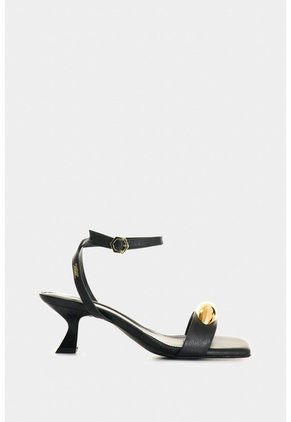 Sandalia Tacón De Cuero Para Mujer Cleo Sandalia Tacón De Cuero Para Mujer Cleo Negro 39 VÉLEZ