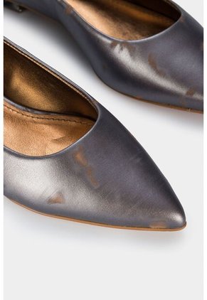 Baletas Lagos De Cuero Para Mujer Punta En V Baletas Lagos De Cuero Para Mujer Punta En V Gris Pistola 38 Vélez