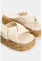 Sandalia Plataforma De Cuero Y Yute Para Mujer Ivory Sandalia Plataforma De Cuero Y Yute Para Mujer Ivory Blanco 36 VÉLEZ de Vélez