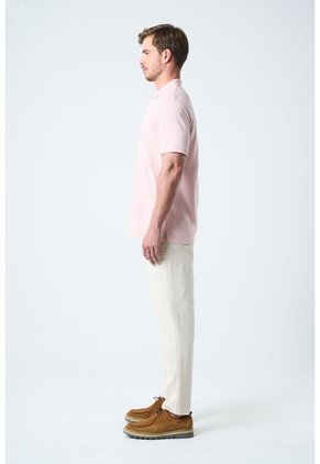 Polo Para Hombre Semi Fit Detalle Jacquard Polo Para Hombre Semi Fit Detalle Jacquard Rosado XL VÉLEZ