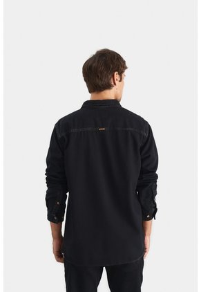Sobrecamisa Duna Manga Larga De Algodón Para Hombre Bolsillo En Cuero Sobrecamisa Duna Manga Larga De Algodón Para Hombre Bolsillo En Cuero Negro XL VÉLEZ