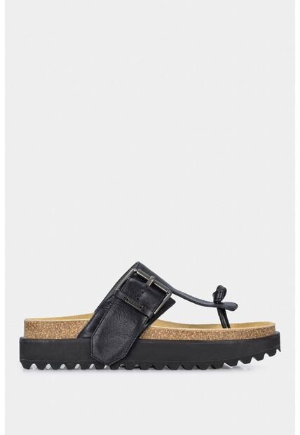 Sandalias Planas Saturno De Cuero Para Mujer Tres Puntadas Sandalias Planas Saturno De Cuero Para Mujer Tres Puntadas Negro 39 Vélez