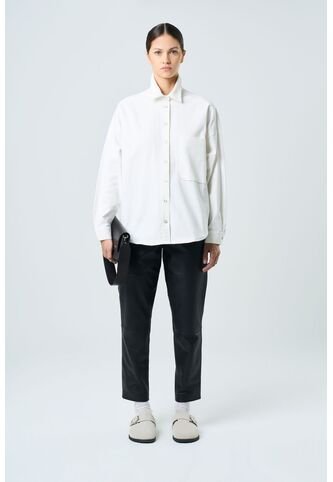 Camisa Avellano Manga Larga Oversized Para Mujer Hombro Rodado Camisa Avellano Manga Larga Oversized Para Mujer Hombro Rodado Crema XL VÉLEZ Vélez