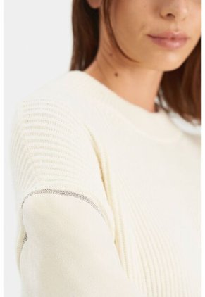 Sweater Sahara En Tejido Rectilíneo Para Mujer Fit Oversized Sweater Sahara En Tejido Rectilíneo Para Mujer Fit Oversized Crema M Vélez