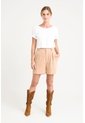 Short Ciboria De Cuero Gamuza Para Mujer Tiro Alto Short Ciboria De Cuero Gamuza Para Mujer Tiro Alto Arena 12 VÉLEZ de Vélez