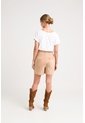 Short Ciboria De Cuero Gamuza Para Mujer Tiro Alto Short Ciboria De Cuero Gamuza Para Mujer Tiro Alto Arena 12 VÉLEZ de Vélez