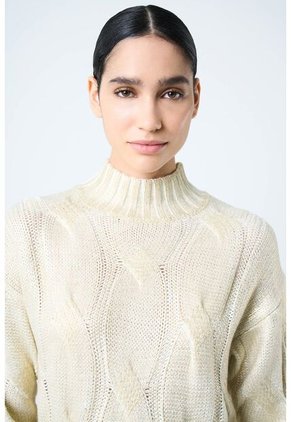 Sweater Rock En Tejido Rectilíneo Para Mujer Efecto Metalizado Sweater Rock En Tejido Rectilíneo Para Mujer Efecto Metalizado Dorado XL VÉLEZ
