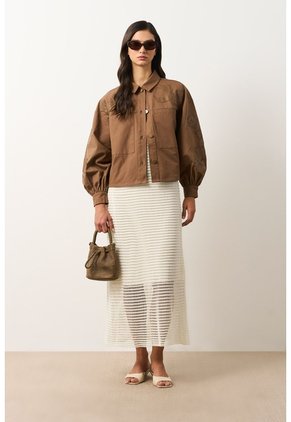 Chaqueta Cropped Para Mujer Surco Chaqueta Cropped Para Mujer Surco Tabaco S VÉLEZ