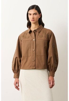 Chaqueta Cropped Para Mujer Surco Chaqueta Cropped Para Mujer Surco Tabaco S VÉLEZ