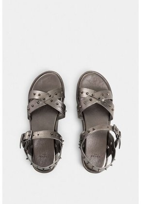 Sandalia Plataforma Calas De Cuero Folia Para Mujer Correa Taches Sandalia Plataforma Calas De Cuero Folia Para Mujer Correa Taches Plata 39 VÉLEZ