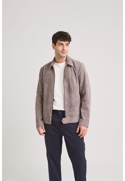 Chaqueta Trivoli De Cuero Gamuzado Para Hombre Silueta Ajustada Chaqueta Trivoli De Cuero Gamuzado Para Hombre Silueta Ajustada Gris XXXL Vélez