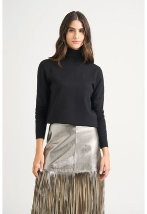 Sweater Tejido Básico Maqui Para Mujer Cuello Tortuga Sweater Tejido Básico Maqui Para Mujer Cuello Tortuga Negro L VÉLEZ