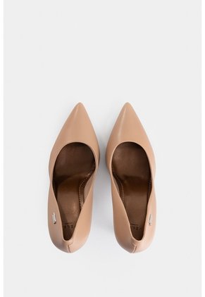Tacones Cerrados De Cuero Liso Tacones Cerrados De Cuero Liso Natural 40 VÉLEZ