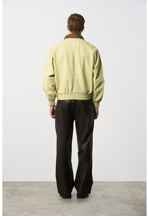 Chaqueta Bomber En Gamuza Croco Para Hombre Chaqueta Bomber En Gamuza Croco Para Hombre Amarillo L VÉLEZ