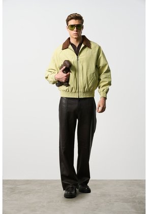 Chaqueta Bomber En Gamuza Croco Para Hombre Chaqueta Bomber En Gamuza Croco Para Hombre Amarillo L VÉLEZ