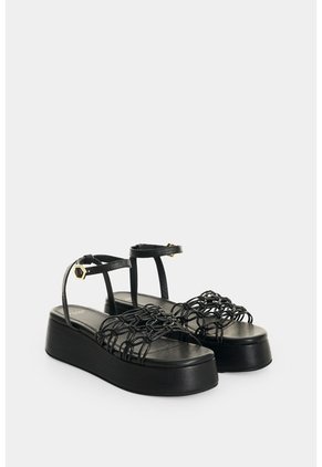 Sandalia Plataforma En Cuero Para Mujer Orquidea Sandalia Plataforma En Cuero Para Mujer Orquidea Negro 35 VÉLEZ