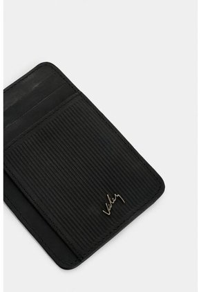 Porta Tarjetas Vértice De Cuero Para Hombre Detalle Rayas Porta Tarjetas Vértice De Cuero Para Hombre Detalle Rayas Negro VÉLEZ