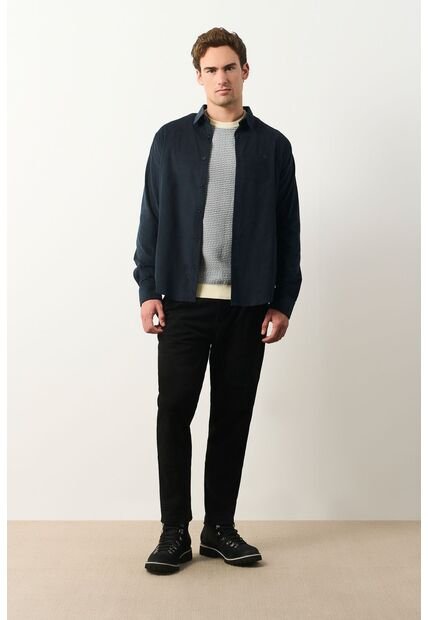 Camisa Manga Larga Bosa Para Hombre Semi Fitted Camisa Manga Larga Bosa Para Hombre Semi Fitted Azul Oscuro XXL VÉLEZ