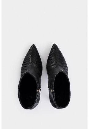 Botines Black De Cuero Para Mujer Snake Botines Black De Cuero Para Mujer Snake Negro 35 VÉLEZ