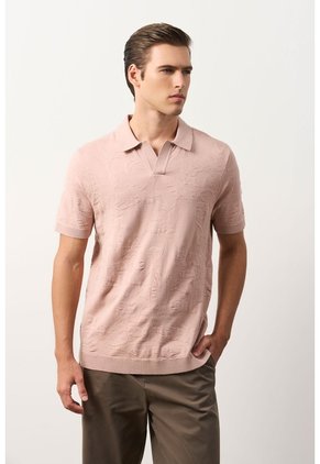 Polo Manga Corta Tejida Para Hombre Xinca Polo Manga Corta Tejida Para Hombre Xinca Natural XL VÉLEZ