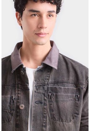 Chaqueta Garda En Denim Para Hombre Efecto Semi Encerado Chaqueta Garda En Denim Para Hombre Efecto Semi Encerado Gris Pistola XL VÉLEZ