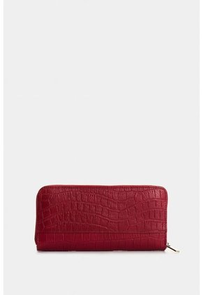 Porta Chequera Tulia De Cuero Para Mujer Con Grabado Porta Chequera Tulia De Cuero Para Mujer Con Grabado Rojo VÉLEZ