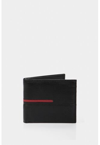 Billetera De Cuero Inserto Contrastes Negro Billetera De Cuero Inserto Contrastes Negro Vélez Vélez