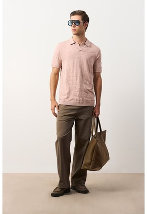 Polo Manga Corta Tejida Para Hombre Xinca Polo Manga Corta Tejida Para Hombre Xinca Natural XL VÉLEZ