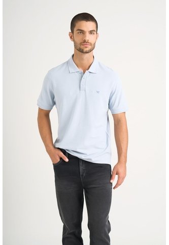 Polo Para Hombre Semi Fit Detalle Jacquard Polo Para Hombre Semi Fit Detalle Jacquard Azul Claro L VÉLEZ Vélez