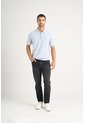 Polo Para Hombre Semi Fit Detalle Jacquard Polo Para Hombre Semi Fit Detalle Jacquard Azul Claro L VÉLEZ de Vélez