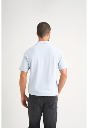Polo Para Hombre Semi Fit Detalle Jacquard Polo Para Hombre Semi Fit Detalle Jacquard Azul Claro L VÉLEZ