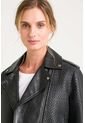Chaqueta Claire Tejida De Cuero Para Mujer Silueta Biker Chaqueta Claire Tejida De Cuero Para Mujer Silueta Biker Negro L VÉLEZ de Vélez