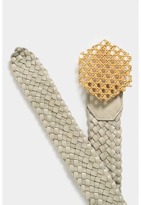 Cinturón Unifaz King De Cuero Trenzado Para Mujer Hebilla Tipo Rattan Grande Cinturón Unifaz King De Cuero Trenzado Para Mujer Hebilla Tipo Rattan Grande Arena S Vélez