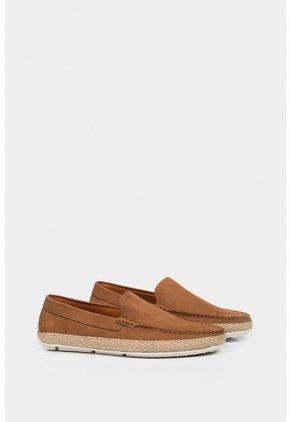 Mocasines Casuales De Cuero Para Hombre Inserto Yute Mocasines Casuales De Cuero Para Hombre Inserto Yute Miel 39 VÉLEZ