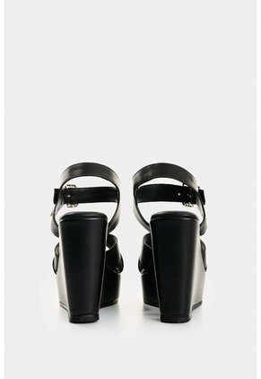 Sandalia Plataforma De Cuero Para Mujer Luzia Sandalia Plataforma De Cuero Para Mujer Luzia Negro 34 VÉLEZ