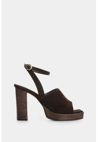 Sandalia Plataforma En Cuero Gamuzado Para Mujer Misak Sandalia Plataforma En Cuero Gamuzado Para Mujer Misak Cafe 40 VÉLEZ Vélez