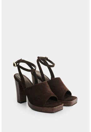 Sandalia Plataforma En Cuero Gamuzado Para Mujer Misak Sandalia Plataforma En Cuero Gamuzado Para Mujer Misak Cafe 40 VÉLEZ