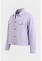 Chaqueta Calas En Denim Rígido Para Mujer Detalles Cuero Chaqueta Calas En Denim Rígido Para Mujer Detalles Cuero Lila S VÉLEZ de Vélez