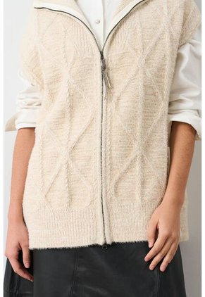 Chaleco Tejido Oversized Para Mujer Legado Chaleco Tejido Oversized Para Mujer Legado Crema XL VÉLEZ