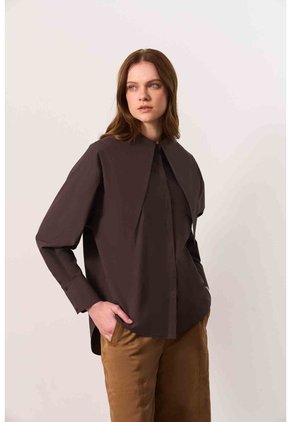 Camisa Manga Larga Para Mujer Luma Camisa Manga Larga Para Mujer Luma Cafe M VÉLEZ