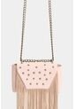 Bandolera Mini Lili De Cuero Con Flecos Y Taches Para Mujer Bandolera Mini Lili De Cuero Con Flecos Y Taches Para Mujer Rosado VÉLEZ de Vélez