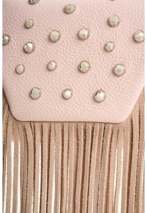 Bandolera Mini Lili De Cuero Con Flecos Y Taches Para Mujer Bandolera Mini Lili De Cuero Con Flecos Y Taches Para Mujer Rosado VÉLEZ