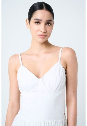 Vestido Midi Fugaz Para Mujer Silueta Globo Vestido Midi Fugaz Para Mujer Silueta Globo Blanco 10 VÉLEZ