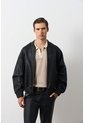Chaqueta Bomber En Cuero Texturizado Para Hombre Calypso Chaqueta Bomber En Cuero Texturizado Para Hombre Calypso Negro XS VÉLEZ de Vélez