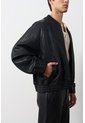 Chaqueta Bomber En Cuero Texturizado Para Hombre Calypso Chaqueta Bomber En Cuero Texturizado Para Hombre Calypso Negro XS VÉLEZ de Vélez