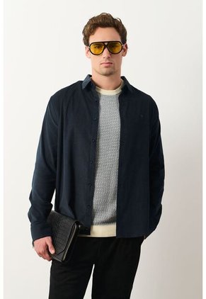 Camisa Manga Larga Bosa Para Hombre Semi Fitted Camisa Manga Larga Bosa Para Hombre Semi Fitted Azul Oscuro L VÉLEZ