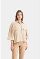 Camisa Oversized Utilitaria ágata Para Mujer Manga Larga Camisa Oversized Utilitaria ágata Para Mujer Manga Larga Arena S Vélez de Vélez