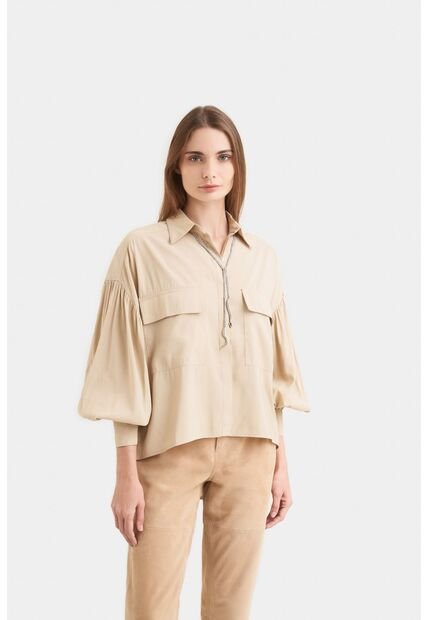 Camisa Oversized Utilitaria ágata Para Mujer Manga Larga Camisa Oversized Utilitaria ágata Para Mujer Manga Larga Arena S Vélez